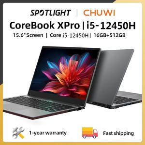 CHUWI 코어북 XPro 노트북 i5-12450H, 8 코어 게이밍 노트북, 15.6 인치 FHD 화면, 16GB RAM, 512GB SSD 금속 바디 노트북, 쿨러 포함