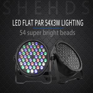 LED 54x3W RGBW LED 플랫 파 RGBW 컬러 믹싱 DJ 워시 라이트 무대 Uplighting KTV 디스코 DJ DMX512, 빠른 배송