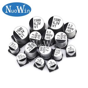 SMD 알루미늄 전해 캐패시터, 10V, 16V, 25V, 35V, 50V, 0.47UF, 2.2UF, 10UF, 33UF, 68UF, 100UF, 220UF, 330UF, 470UF, 1000UF, 10PCs