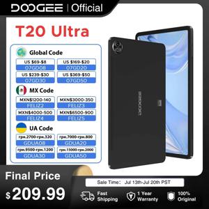 DOOGEE T20 울트라 태블릿, Helio G99 옥타 코어, 12GB + 256GB, 10800mAh, 16MP 메인 카메라, 안드로이드 13, 월드 프리미어, 7.6mm, 12 인치, 2K 디스플레이