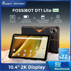 [세계 프레메르] Fossibot DT1 Lite, 견고한 태블릿, 안드로이드 13, 10.4형 2K 대화면, 4GB RAM 64GB RAM, 11000mAh 배터리, 고해상도 스피커 패드 4개