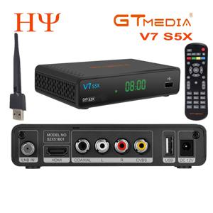 미디어 플레이어 GTMEDIA V7 S5X TV 리시버 DVB-S S2 S2X H .265(8 비트) 지지대 HD 1080P