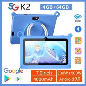 BDF K2 5G 어린이 태블릿, 쿼드 코어, 4GB RAM, 64GB ROM, 안드로이드 9.0, 구글 학습 교육 게임 태블릿, 와이파이, 블루투스, 7 인치, 신제품