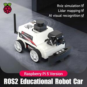 Raspberry Pi 5 자동차 ROS2 교육용 로봇 키트, MS200 TOF Lidar 지지대 SLAM 매핑 내비게이션, AI 시각 인식, Python3