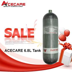 AC168 Acecare CE 고압 공기 압축기, 다이빙용 탄소 섬유 실린더, 6.8L, 4500Psi