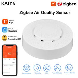 Tuya-Zigbee 공기질 센서 모니터 미터 Co2 이산화탄소 센서, 스마트 에어 박스 VOC 온도 습도 감지기 센서