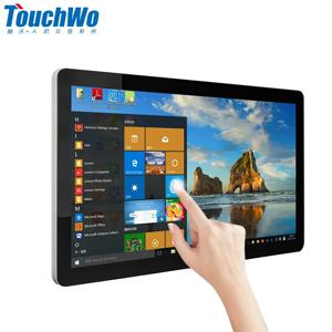 TouchWo 21.5 23.8 27 인치 터치 스크린 모니터, 산업용 안드로이드 윈도우 10, 상업용 올인원 PC