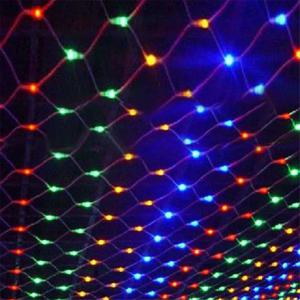 LED 페어리 스트링 그물 메쉬 커튼 라이트, 크리스마스 파티, 새해 화환, 야외 정원 장식, 3x2m, 200led EU 220V