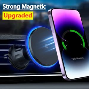 RGB 마그네틱 차량용 무선 충전기, 아이폰 12, 13, 14, 15 프로 맥스, 미니 맥세이프, 자동차 전화 거치대 스탠드 마운트, 고속 충전 스테이션