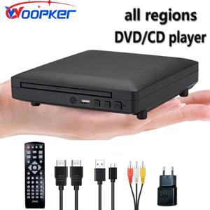 Woopker 미니 HD DVD 플레이어 HDMI 및 RCA 케이블, 모든 부분에 PAL/NTSC 내장, USB 2.0 홈 CD 플레이어 브레이크 포인트 메모리, 1080p