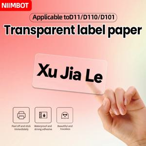 Niimbot 투명 라벨 종이 문구 이름 스티커, 방수 스티커, 만화 물컵 라벨 기계 인쇄, D110, D11, D101, H1