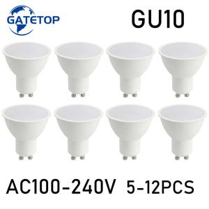 LED 스포트 라이트, 깜박임 없음, 따뜻한 백색광, 교체형 할로겐 램프, GU10, AC220V, AC100-240V, 3W, 5W, 6W, 7W, 8W, 20W, 30W50W, 5-12 개