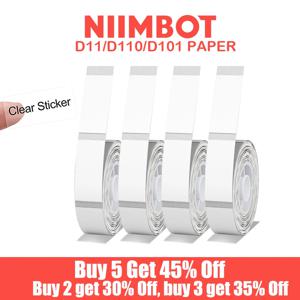 Niimbot 투명 라벨 인쇄 용지 이름 스티커, 접착 스티커, 책 문구, D101, D11, D110