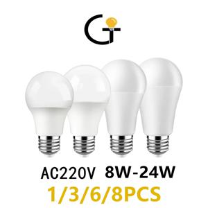 Bombilla 고휘도 LED 전구, A60, 8W, 9W, 10W, 12W, 15W, 18W, 20W, 24W, E27, B22, Lampada AC220V-240v, 3000K, 4000K, 6000K, 1-8 개