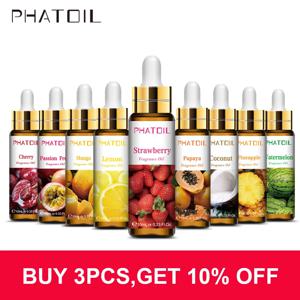 PHATOIL 과일 향 오일, 딸기, 체리, 파인애플, 망고, 코코넛, 포도, 수박, 아로마 오일, 캔들 비누 만들기, 10ml