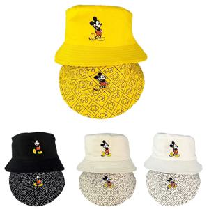 미키 마우스 만화 범용 어부 모자, 양면 인쇄 코튼 캡, 어린이 생일 선물, 둘레 56-58cm