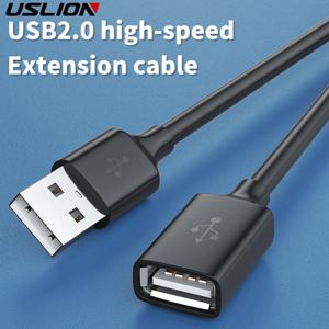 USLION-USB 2.0 연장 케이블, 남성-여성 데이터 동기화 케이블, PC tv에 적합, USB 모바일 하드 디스크 케이블