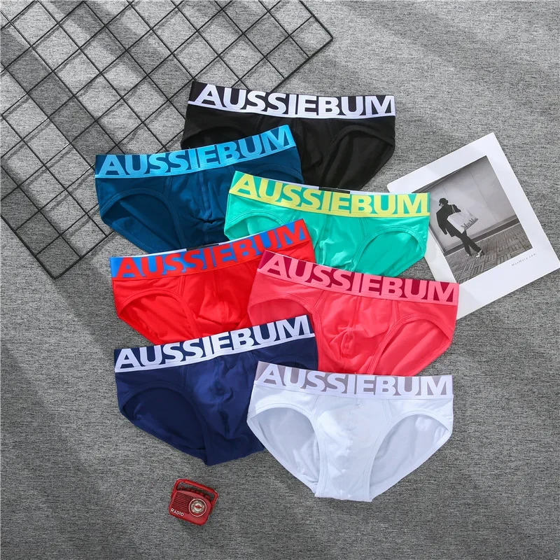 Aussiebum 남성용 코튼 속옷 레터 로우 웨이스트, 섹시하고 편안한 통기성 땀 흡수 청소년 브리프