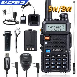 BaoFeng UV-5R 워키토키 양방향 라디오 커뮤터, VHF, UHF, 136-174MHz 및 400-520MHz 스테이션, 리시버 햄 무선 세트, 5W, 8W