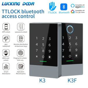 TTLOCK K3/K3F 지문 접근 제어 도어 시스템 오프너, 인터콤 NFC 블루투스 전기 게이트 키패드, 13.56Mhz RFID 카드