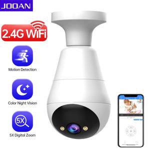 JOOAN 3MP PTZ IP 카메라, 2.4G 와이파이 E27 전구 감시 카메라, 홈 컬러 야간 AI 추적 보안 카메라, 스마트 베이비 모니터