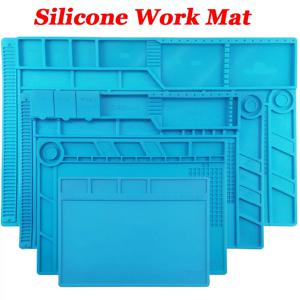 마그네틱 매트 실리콘 작업 매트 납땜 스테이션 매트 내열성 932 °F 전자 전화 노트북 시계 수리용 정전기 방지