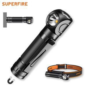 SUPERFIRE TH04 LED 헤드램프, C 타입 충전식, 90 ° 헤드라이트, 18650 손전등, 표시기 자석 테일, 헤드 플래시 라이트, 신제품