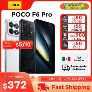 POCO F6 프로 글로벌 버전 스마트폰, 스냅드래곤, 신제품®하이퍼차지 6.67 인치 120Hz 도트 디스플레이, 50MP 카메라, NFC 5G, 8 세대 2 120W