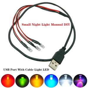 케이블 조명이 있는 USB 포트 LED 모델 조명, 그룹 분위기, 작은 야간 조명, 수동 광원, 빨간색, 녹색, 파란색, 노란색, 흰색