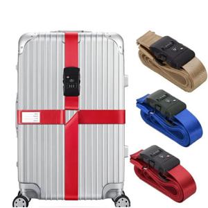 여행용 수하물 스트랩, TSA 콤비네이션 잠금 장치, 이름 카드, 조절 가능한 여행 가방 포장 벨트, 해외 바인딩 스트랩, 고품질