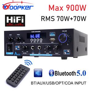 우퍼 앰프 AK55 900W 최대 2.0 채널 등급 70W + 70W 블루투스 오디오 하이파이 AMP 가라오케 음악 플레이어 지지대 110V 220V 12V