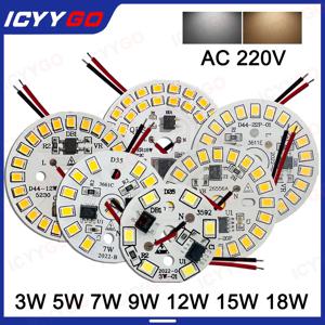 12W 15W 18W LED 전구 SMD 빛 SMD 2835 플레이트 라운드 모듈 광원 플레이트 전구 램프 AC 220V LED 통 칩 스포트라이트 LED