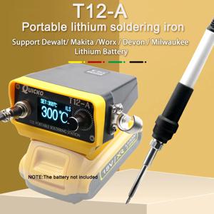 T12-A 무선 납땜 스테이션 납땜 다리미, Dewalt, Makita, Milwaukee, Devon 리튬 이온 배터리용, DIY 수리용, 최대 18 V, 20V, STM32 V3