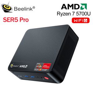 Beelink AMD Ryzen7 5800H SER5 프로 미니 PC, DDR4 16GB RAM 500GB SSD SER5 Max 5800H WiFi6 4K HD 데스크탑 컴퓨터, C타입 SER5 5560U