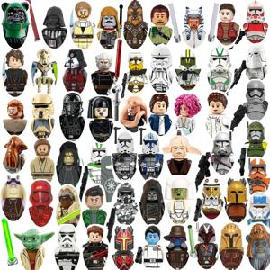 스타워즈 요다 만달로리안 한 솔로 C-3PO 레이아 다스 베이더 BbbaFett 블록 미니 로봇 피규어 장난감, 벽돌 조립 인형