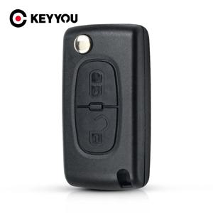 KEYYOU 시트로엥 C2 C3 C4 C6 Berlingo 2 버튼 플립 폴딩 키 쉘 Ce0523 VA2 블레이드 원격 키 쉘 자동