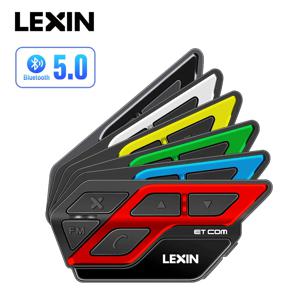 LEXIN ET COM 헬멧 인터콤 오토바이 블루투스 v5.0, 6 DIY 색상, 방수 및 FM 라디오 헤드셋