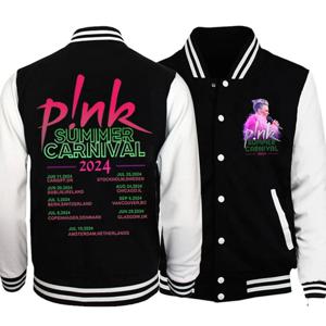 P!nk 핑크 여름 카니발 Merch P Nk 여름 카니발 2024 야구 유니폼 재킷, 후드 스웻셔츠