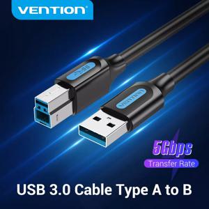Vention-USB 프린터 케이블 USB 3.0 유형 A Male B Male USB 케이블, 캐논 엡손 ZJiang 레이블 USB 3.0 2.0 스캐너 프린터 코드