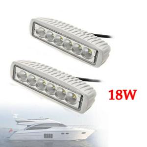 12V 6 LED 데크 해양 스프레더 플러드 스팟 작업 조명, 화이트 보트 요트 IP67 T-탑 라이트, 2 피스