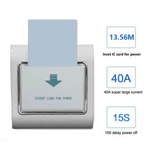 광전압 호텔 에너지 절약 스위치, 고주파 13.56M 지지대, 110V, 127V, 220V, 40A, IC 카드 전원 끄기, 15 초 지연