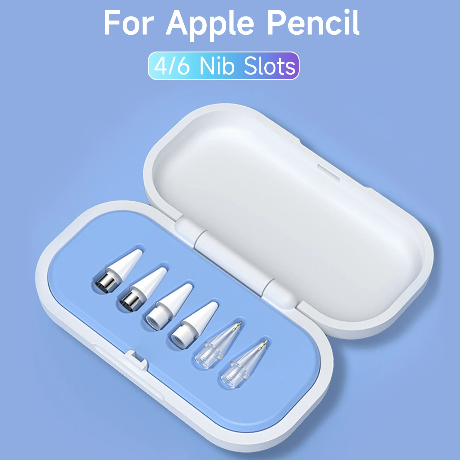 애플 펜슬용 연필 팁 보관함, 긁힘 방지 보호 케이스 커버, 4 개, 6 개, 아이펜슬 스타일러스 펜 펜촉 정리함