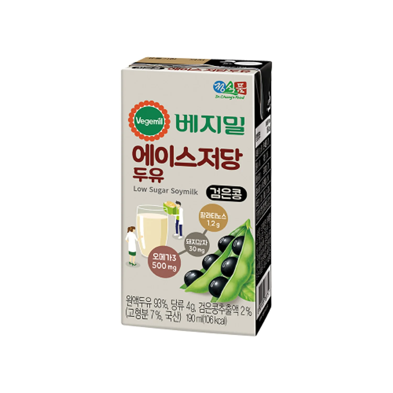 Vegemil Ace Low-sugar Soybean Milk 190mlx48 Pack 베지밀 에이스 저당두유 190mlx48팩