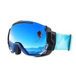 스키 고글 UV400 김서림 방지, 맑은 날 렌즈 및 흐릿한 날 렌즈 옵션, 스노보드 선글라스, Rx 안경 착용