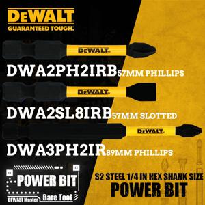 DEWALT 드라이버용 임팩트 파워 비트, 전동 공구 액세서리, DWA2SL8IRB, DWA2PH2IRB, DWA3PH2IRB, DCF850, DCF887