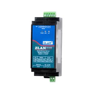 Din-Rail ZLAN5143D 직렬 장치 서버 Modbus 게이트웨이 RS485 에서 TCP/IP DC9-24V 지지대 전이중