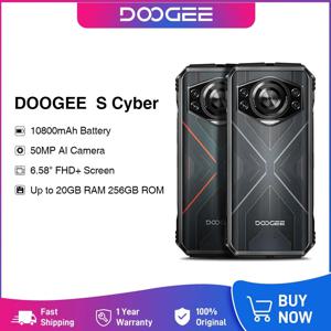 DOOGEE S 사이버 러기드 휴대폰, 글로벌 버전, 6.58 인치, 90Hz IPS 화면, 8GB + 256GB, 안드로이드 14, 10800mAh 대용량 배터리, 50MP AI 메인 카메라