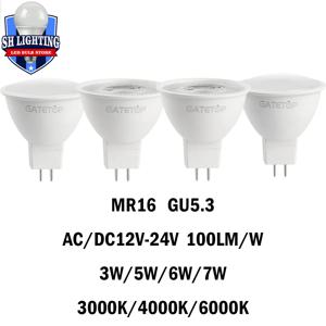 MR16 LED 스포트라이트, 낮은 전압, AC DC12-24V, 3, 5, 5, 6, 7W, 120, 38 도, 깜박임 없음, 인테리어용 높은 루멘, GU5.3, 5, 10, 15, 20 개