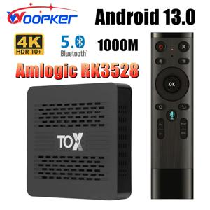 Woopker TOX4 스마트 TV 박스, 안드로이드 13, 4GB, 32GB, BT5.0, AV1, 1000M LAN, 2.4G, 5.8G, 듀얼 와이파이, 4K 멀티미디어 플레이어, 셋톱 박스, RK3528