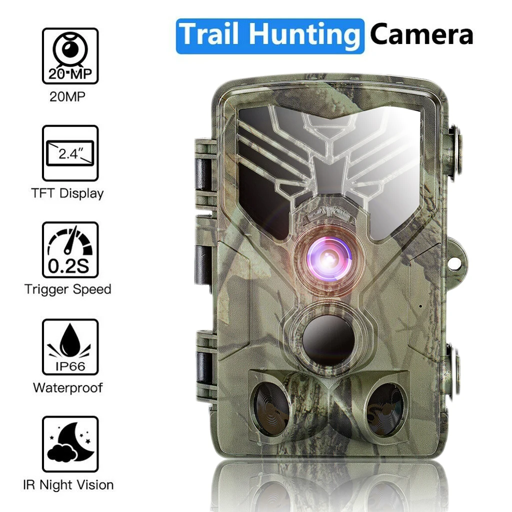 20MP 1080P 야생 동물 트레일 카메라 사진 트랩 야간 투시경 사냥 카메라 홈 안전 트랩 게임 야외 캠 감시